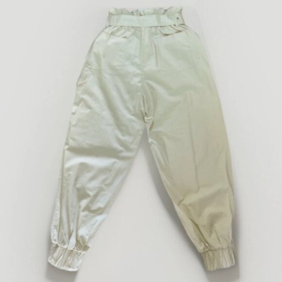 Abound Womens Paper Bag Jogger Khaki Pants High Waist Belted Pockets Size XS - Picture 2 of 8